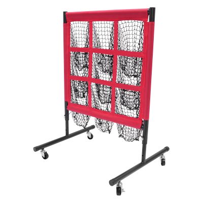 YIYIBYUS 9 Pocket Pitching Net for Baseball and Softball,Pitcher Training Net,Square Baseball Training Equipment for Hitting Pitching Practice, Baseball Training Net,Adjustable Height (Red)