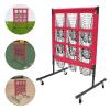 YIYIBYUS 9 Pocket Pitching Net for Baseball and Softball,Pitcher Training Net,Square Baseball Training Equipment for Hitting Pitching Practice, Baseball Training Net,Adjustable Height (Red) view 2