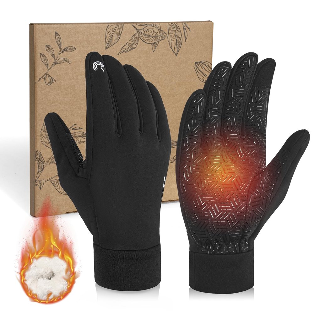 RIGWARL Upgraded Wool Gloves for Cold Weather, Women Men Winter Gloves for Late Fall and Early Winter Gifts, Warm Running Touchscreen Glove for Walking The Dog Hiking Camping Skiing Snow
