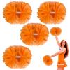4 Pcs Cheerleading Pom Poms, 12Inch Cheerleader Pompoms with Baton Handle for Kids Adults School Team Sports Games Dance Cheering (Orange) view 1