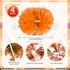 4 Pcs Cheerleading Pom Poms, 12Inch Cheerleader Pompoms with Baton Handle for Kids Adults School Team Sports Games Dance Cheering (Orange) view 2
