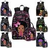 D-Story Personalized Name School Bag African Style Customized Name present Custom Kid's Backpack With Lunch Bag Box view 1