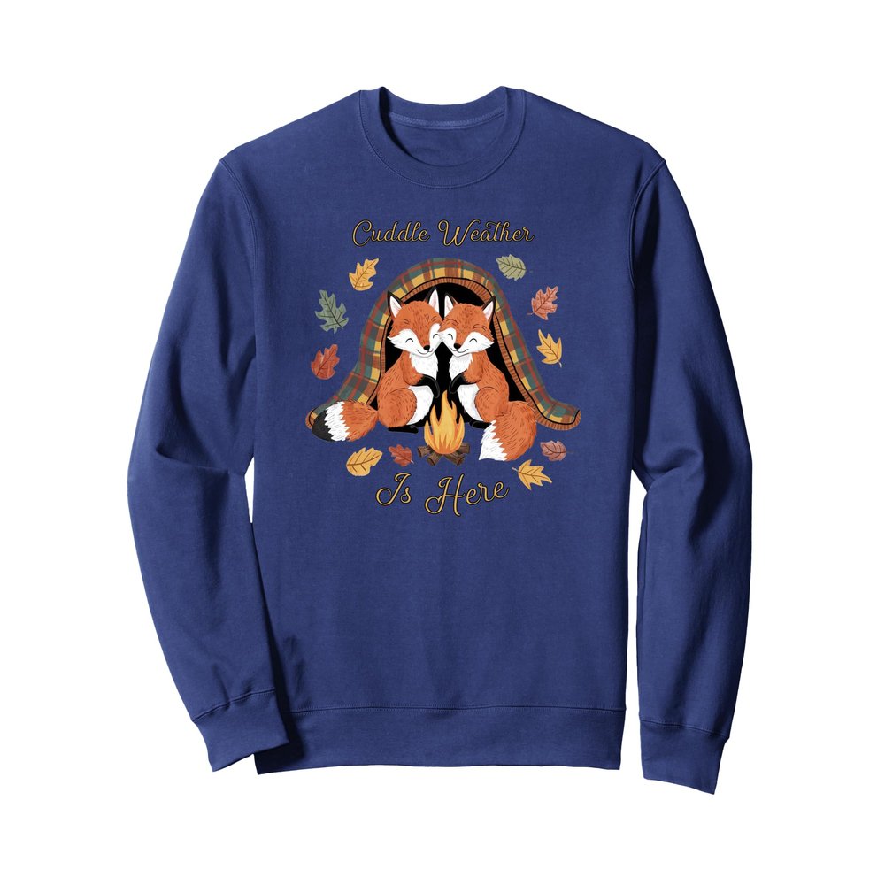 Autumn Season Camping Design Foxes Cute Fall Sweatshirt