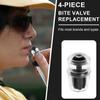 4 Packs Bite Valve Replacement Sheath for Osprey, Hydration Pack Bite Valve BPA-Free Bite Valve Nozzle Silicone Water Bladder Mouthpiece Compatible with Hydrapak Hydration Reservoirs (Black) view 3