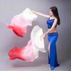 MWYDMA Silk Belly Dance Fans Veil Belly Dancing Long Folding Fans Belly Dance Fan Dance Performance Wedding Long Fans Gradient Color 1.2m(2PCS Black) view 4