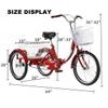 3 Wheel Bicycle Cruise Trike 3 Wheel,20 Inch Tricycle For Adults Trike Bike Cargo Trike With Basket, Adult Bicycle High-carbon Steel With Shopping Basket Suitable For The Elderly(Black,Iron wheels) view 3