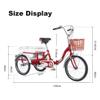 20 Inch Foldable Tricycle Adult,Comfortable Leather Saddle With Backrest For Tricycle,Tricycle For Adults Double Drive Chain,Cargo Trike With Basket For Outdoor Sports Shopping(Red,No backrest) view 2