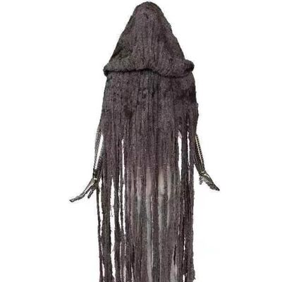 Halloween Wizard Robe Zombie Medieval Vampire Hooded Cape Loose Role Play Mesh Cape Witch Horror Robe Ghost Costume