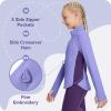 baleaf Girls Long Sleeve Shirts Fleece Jacket Fall Half Zip Pullover Kids Sweatshirts Athletic Thermal Top Purple XL view 4