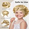 ZURLEFY Satin Bonnet for Sleeping Women, Double Layer Fashion Silk Hair Bonnet with Tie Band for Womens Curly Hair Night Cap (68-01L) view 3
