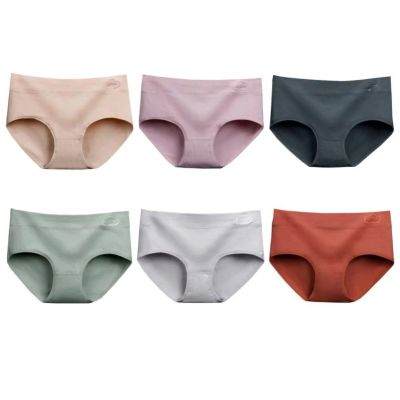 HEJIGOOD Cotton Panties for Women Seamless 6-Pack Briefs Full Coverage Mid Rise Underwear Soft Ladies's Hipster Panties (Large) Multi