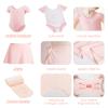 Daydance Dayance Lined Pink Girls Leotards with Removable Dance Skirts, Ballet Tights for Recitals, Performance, Training 3 in 1 Set view 2