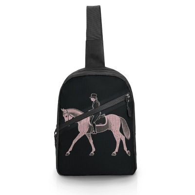 GFLFMXZW Dressage Dressage Rider Horse Cross Chest Bag Crossbody Backpack for Women Men Sling Bag Travel Hiking Daypack