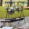 Camping Cookware Hanging Rack,Camping Tools Hanging Organizer,Multilayer Camping Cookware Hanging Rack Stand for Outdoor BBQ Picnic Cookware Party,Space Saving view 3