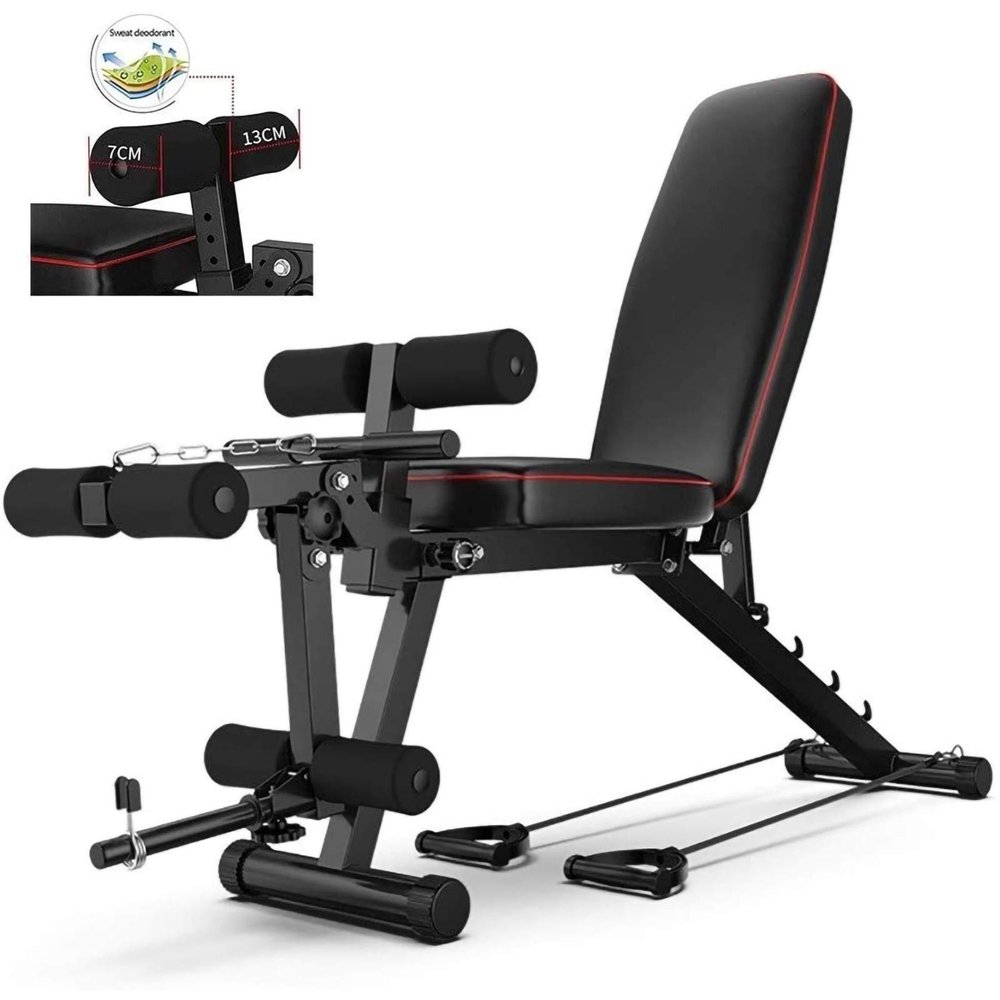 Folding Dumbbell Stool,Leg Extension and Leg Curl,Adjustable Foldable Weight Bench,Weight Lifting Bench,Sit Up Bench,Home Training Gym,Max Load 200Kg