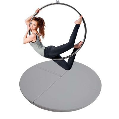 CMYUN Aerial Hoop Crash Mat for Home Gym, Thick Foldable Circular Pad/Safety Dance Pole Mat, Crash Collision for Lyra Ring Stripper Pole, 1.2-2m(Gray,120cmx5cm(47"x2"))