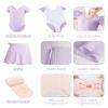 Daydance Lined Nylon Toddler Leotards for Girls with Removable Ballet Skirts, Dance Tights for Girls Ballet Attire 3 in 1 Set view 2