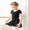 Daydance Lined Black Toddler Dance Leotards with Removable Ballet Skirts, Dance Tights for Girls Ballet Attire Set 3 in 1 Set view 3