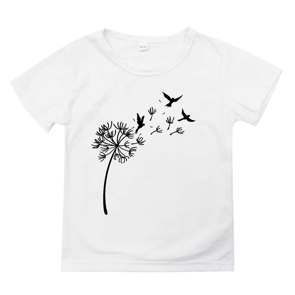 Teen Girls Boys Graphic Tees Shirts Casual Short Sleeve Loose Fit Blouse Summer Athletic Top for (White, 11-12 Years)