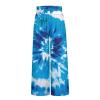 JEOCODY Tie Dye Women Leg Palazzo Lounge Pants Casual Comfy High Waist Work Pants Lightweight Boho Vocation Beach Pants Business Work Outfits Baggy Trousers view 3