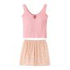 NineFit Basics Women Pajamas Sets 2 Piece Tank Tops with Built in Bras Shorts Sets Pajamas Teen Girls Loose Cute Short Sleepwear Set, _A01pink view 1