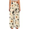 JEOCODY Halloween Witch Wide Leg Pants for Women Casual Elastic Waist Loose Lounge Palazzo Pants with Pockets Comfy Elastic Work Pants Baggy Long Work Pants view 2