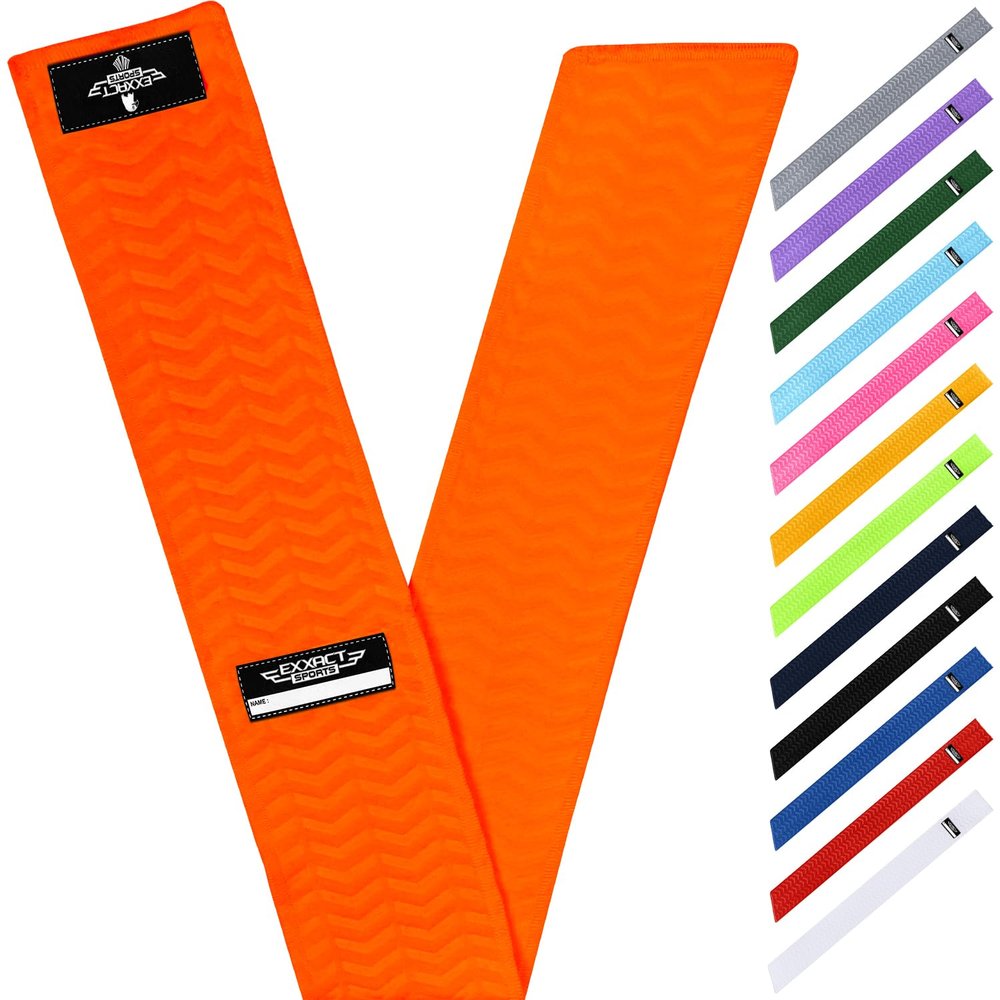 Exxact Sports Streamer Towel Football with Hook & Loop Fastener, Ultra Light Quarterback QB Orange Football Towel to Clean Hands, Visor, Gloves - Highly Absorbent, Quick-Dry (Orange)