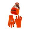 Ultra Game NFL Official Youth Super Soft Winter Beanie Knit Hat with Extra Warm Touch Screen Gloves, Cleveland Browns, Team Color 2, 1SIZE view 1