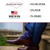 Cotton Patterned Over the Calf Dress Socks, Knee High Mens Dress Socks, Made in USA by Boardroom Socks, American Flag on Navy view 3