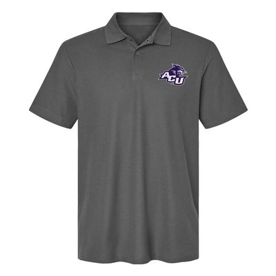 Campus Lab Abilene Christian University Primary Logo Men's Adult 100% Cotton Knit Embroidered Polo Shirt, Charcoal, 2X-Large