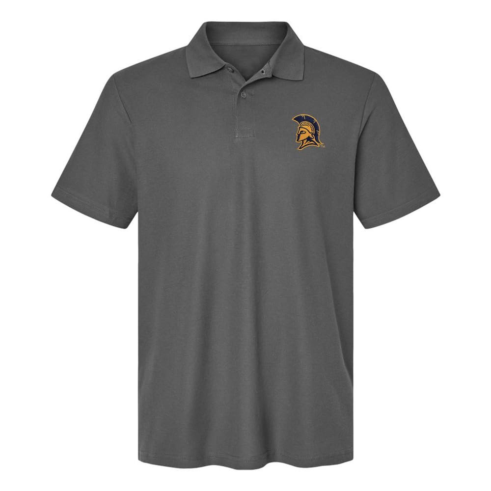 University of North Carolina at Greensboro Primary Logo Men's Adult 100% Cotton Knit Embroidered Polo Shirt, Charcoal, 2X-Large