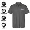 Campus Lab Johns Hopkins University Primary Logo Men's Adult 100% Cotton Knit Embroidered Polo Shirt, Charcoal, 2X-Large view 4