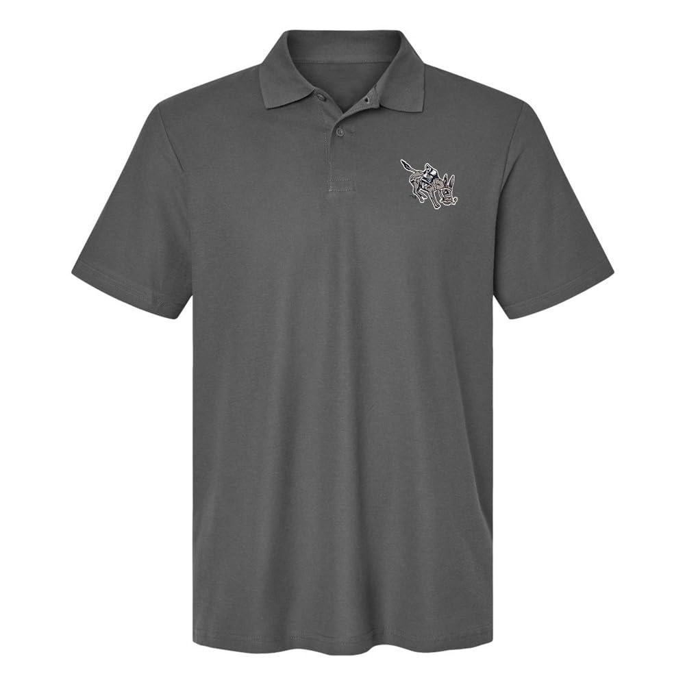 Campus Lab Colorado School of Mines Primary Logo Men's Adult 100% Cotton Knit Embroidered Polo Shirt, Charcoal, 3X-Large