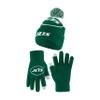 Ultra Game NFL Official Adults Unisex Super Soft Winter Beanie Knit Hat with Extra Warm Touch Screen Gloves, New York Jets, Team Color 2, 1SIZE view 1