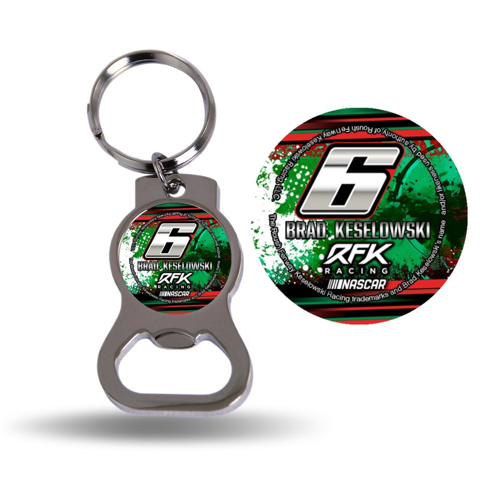 Brad Keselowski No.6 2024 Team Logo NASCAR Metal Bottle Opener W/Key Ring Lightweight but Durable to Last Ideal for Parties, Tailgating, Beach or Pool Great Pocket Size Gift for Dad, Mom or Any Fan