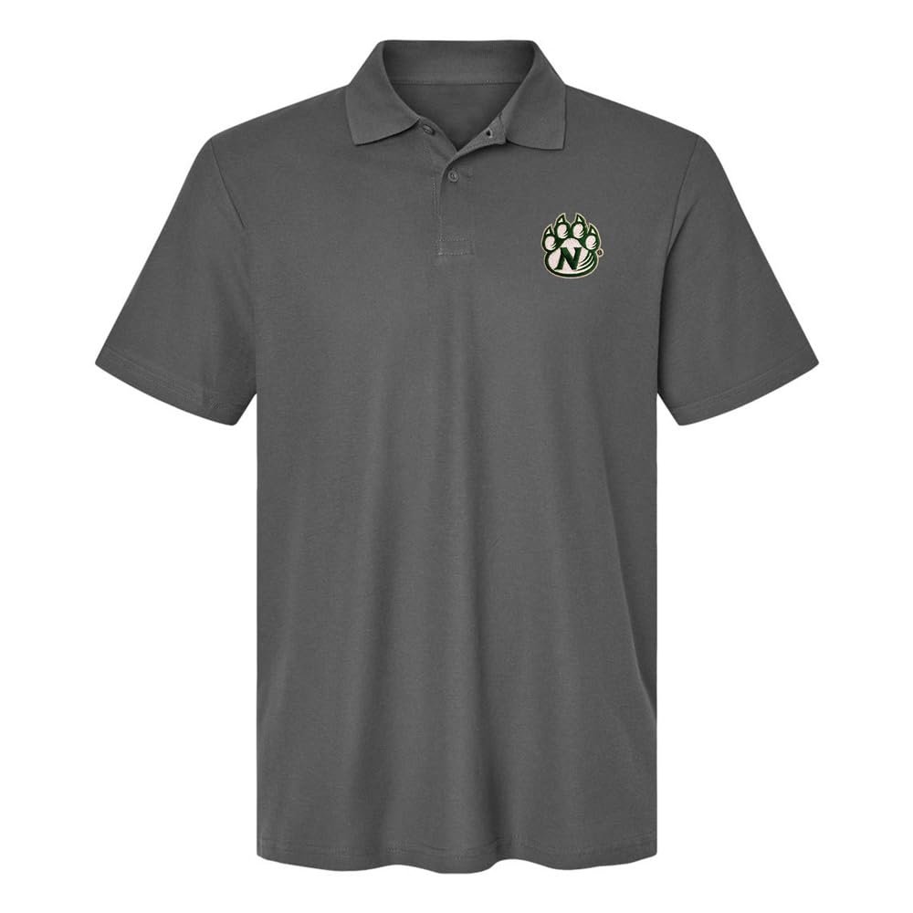 Campus Lab Northwest Missouri State University Primary Logo Men's Adult 100% Cotton Knit Embroidered Polo Shirt, Charcoal, 3X-Large
