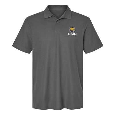 Campus Lab University of Northern Colorado Primary Logo Men's Adult 100% Cotton Knit Embroidered Polo Shirt, Charcoal, 3X-Large
