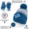Ultra Game NFL Official Adults Unisex Super Soft Winter Beanie Knit Hat with Extra Warm Touch Screen Gloves, Detroit Lions, Team Color 2, 1SIZE view 4