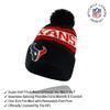 Ultra Game NFL Official Adults Unisex Super Soft Winter Beanie Knit Hat with Extra Warm Touch Screen Gloves, Houston Texans, Team Color 2, 1SIZE view 2