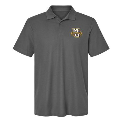 Campus Lab Marquette University Primary Logo Men's Adult 100% Cotton Knit Embroidered Polo Shirt, Charcoal, 2X-Large