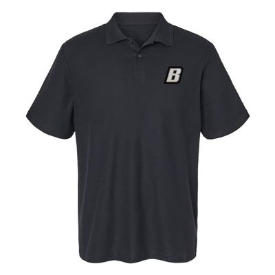 Campus Lab Bryant University Primary Logo Men's Adult 100% Cotton Knit Embroidered Polo Shirt, Black, 3X-Large