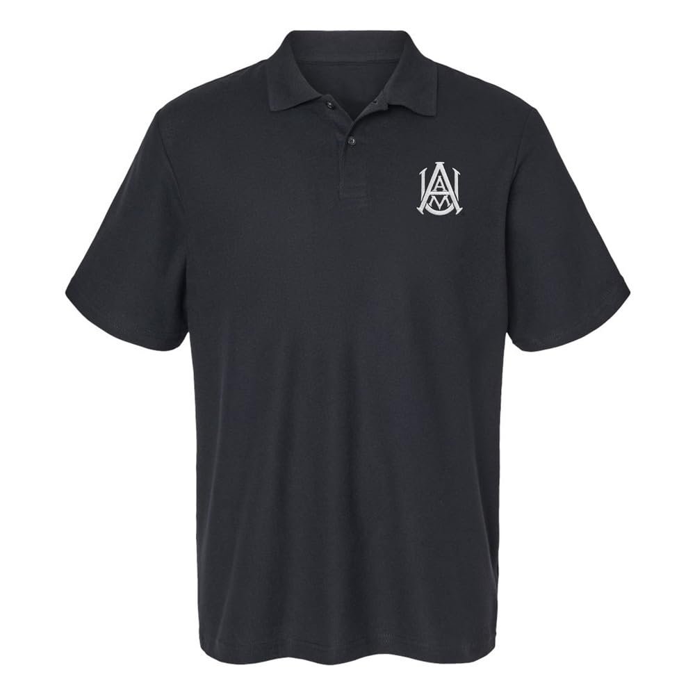 Campus Lab Alabama A&M University Primary Logo Men's Adult 100% Cotton Knit Embroidered Polo Shirt, Black, 3X-Large