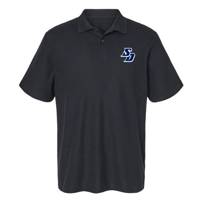 Campus Lab University of San Diego Primary Logo Men's Adult 100% Cotton Knit Embroidered Polo Shirt, Black, 3X-Large