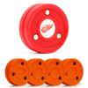 Green Biscuit Hockey Puck- 4 Pack Orange 2.0 Snipe Shooters Off Ice Hockey Pucks with 1 NHL Puck and GB Stickers- Offcial Street Hockey Pucks for Classic Training (Detroit Red Wings) view 1