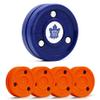 Green Biscuit Hockey Puck- 4 Pack Orange 2.0 Snipe Shooters Off Ice Hockey Pucks with 1 NHL Puck and GB Stickers- Offcial Street Hockey Pucks for Classic Training (Toronto Maple Leafs) view 1
