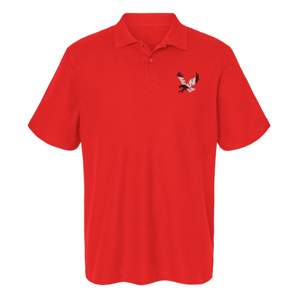 Eastern Washington University Primary Logo Men's Adult 100% Cotton Knit Embroidered Polo Shirt, Red, X-Large