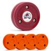 Green Biscuit Hockey Puck- 4 Pack Orange 2.0 Snipe Shooters Off Ice Hockey Pucks with 1 NHL Puck and GB Stickers- Offcial Street Hockey Pucks for Classic Training (Colorado Avalanche) view 1