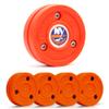 Green Biscuit Hockey Puck- 4 Pack Orange 2.0 Snipe Shooters Off Ice Hockey Pucks with 1 NHL Puck and GB Stickers- Offcial Street Hockey Pucks for Classic Training (New York Islanders) view 1