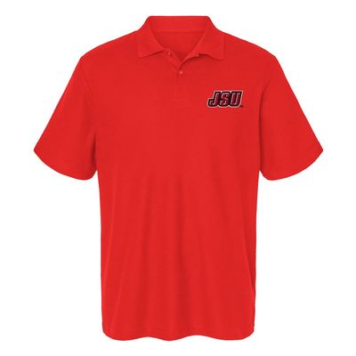 Jacksonville State University Primary Logo Men's Adult 100% Cotton Knit Embroidered Polo Shirt, Red, Large