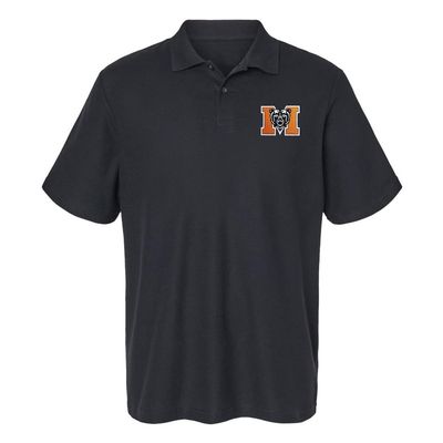 Campus Lab Mercer University Primary Logo Men's Adult 100% Cotton Knit Embroidered Polo Shirt, Black, 2X-Large